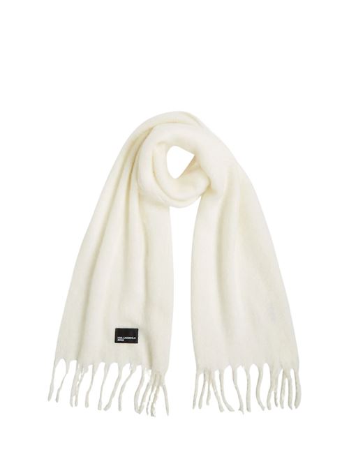 Sciarpa con frange bianca Karl Lagerfeld jeans | A4W33101110